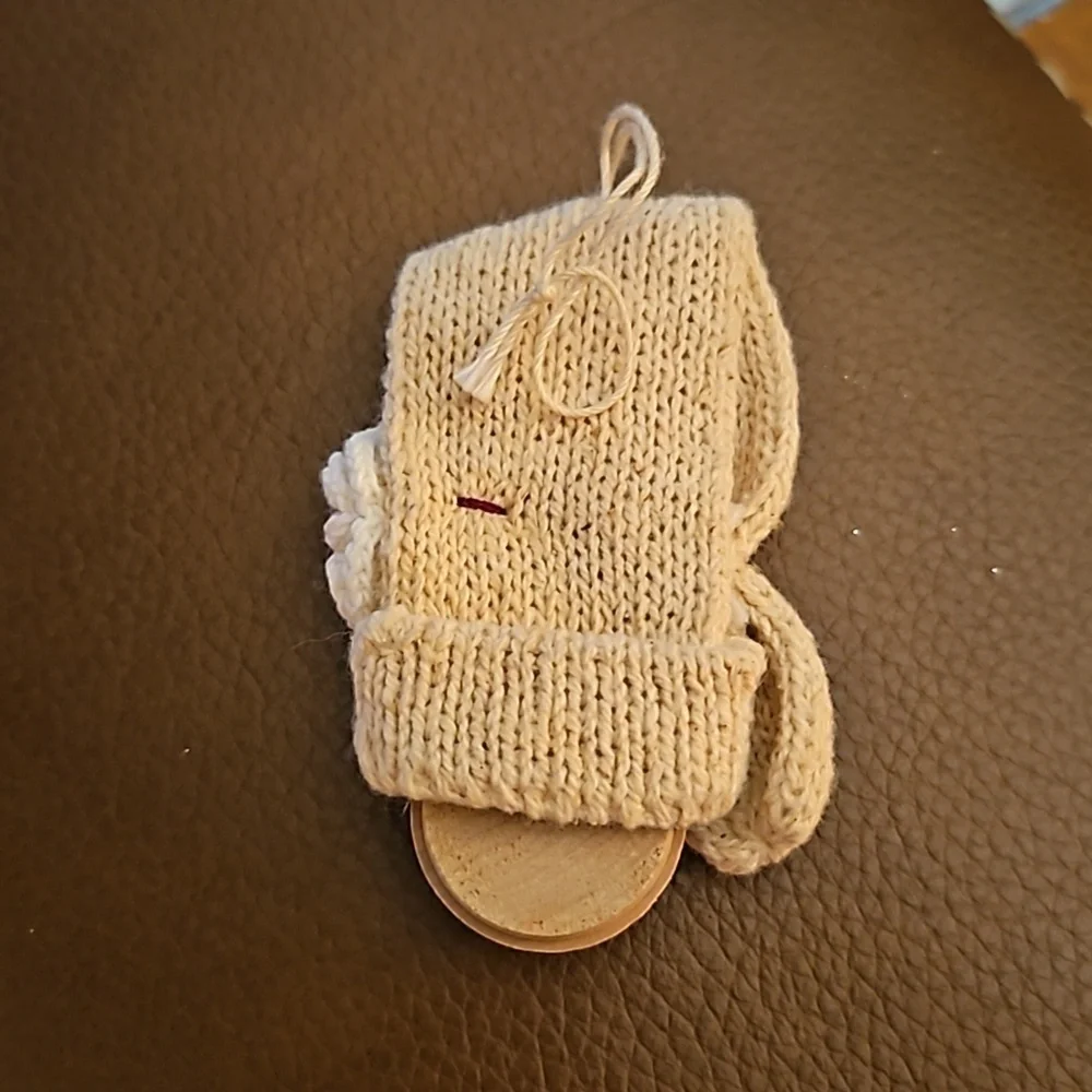 Vintage Country Cottagecore Crochet Angel Wood Christmas Tree Ornaments